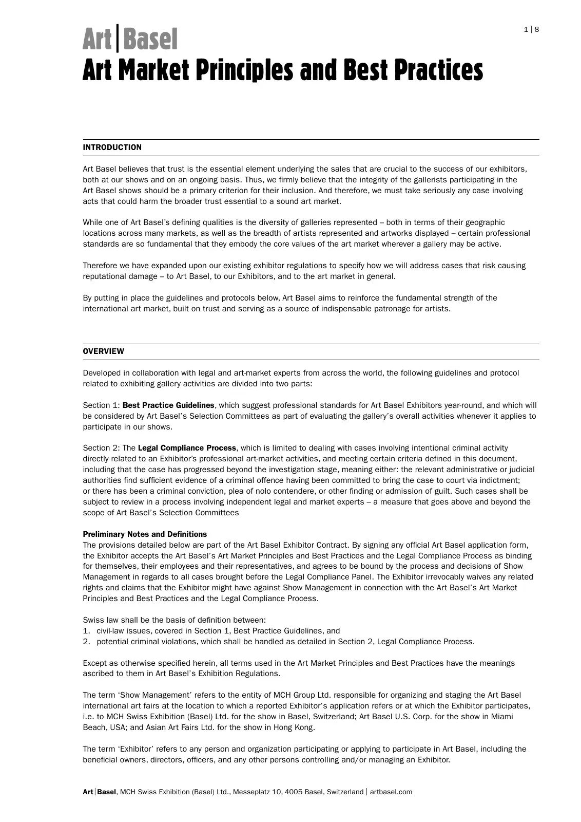 AB Art Market Principles and Best Practices